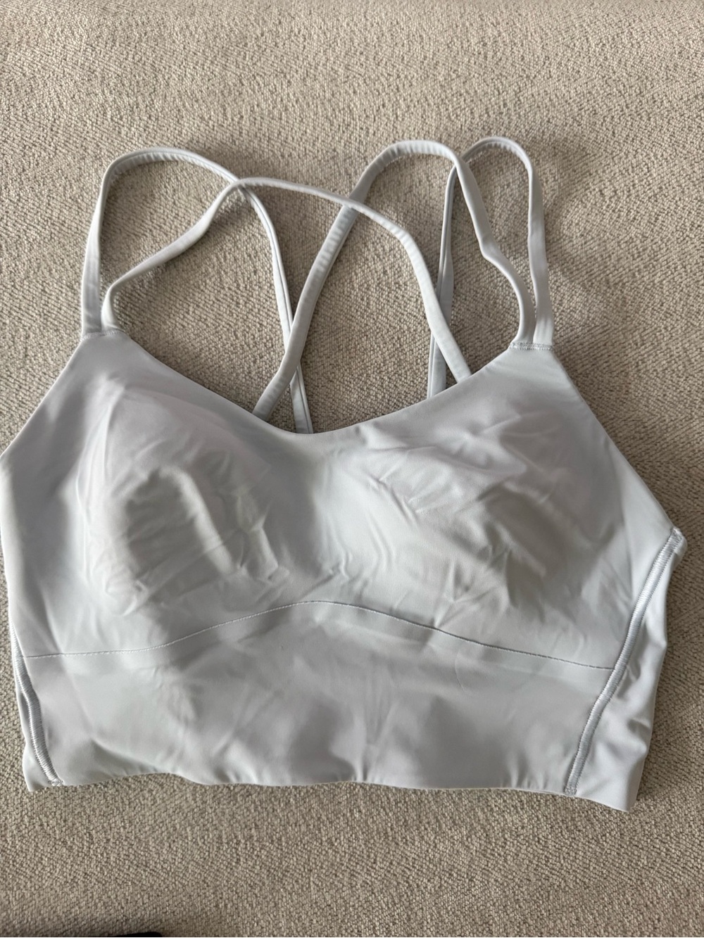 lululemon athletica Light Gray Strappy Sports Bra